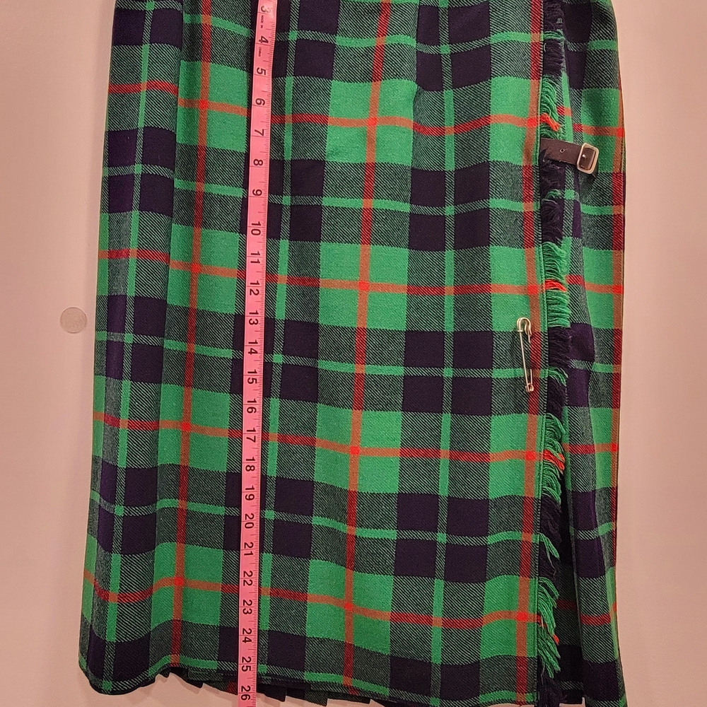 Pendleton Green and Black Wrap Midi Skirt
